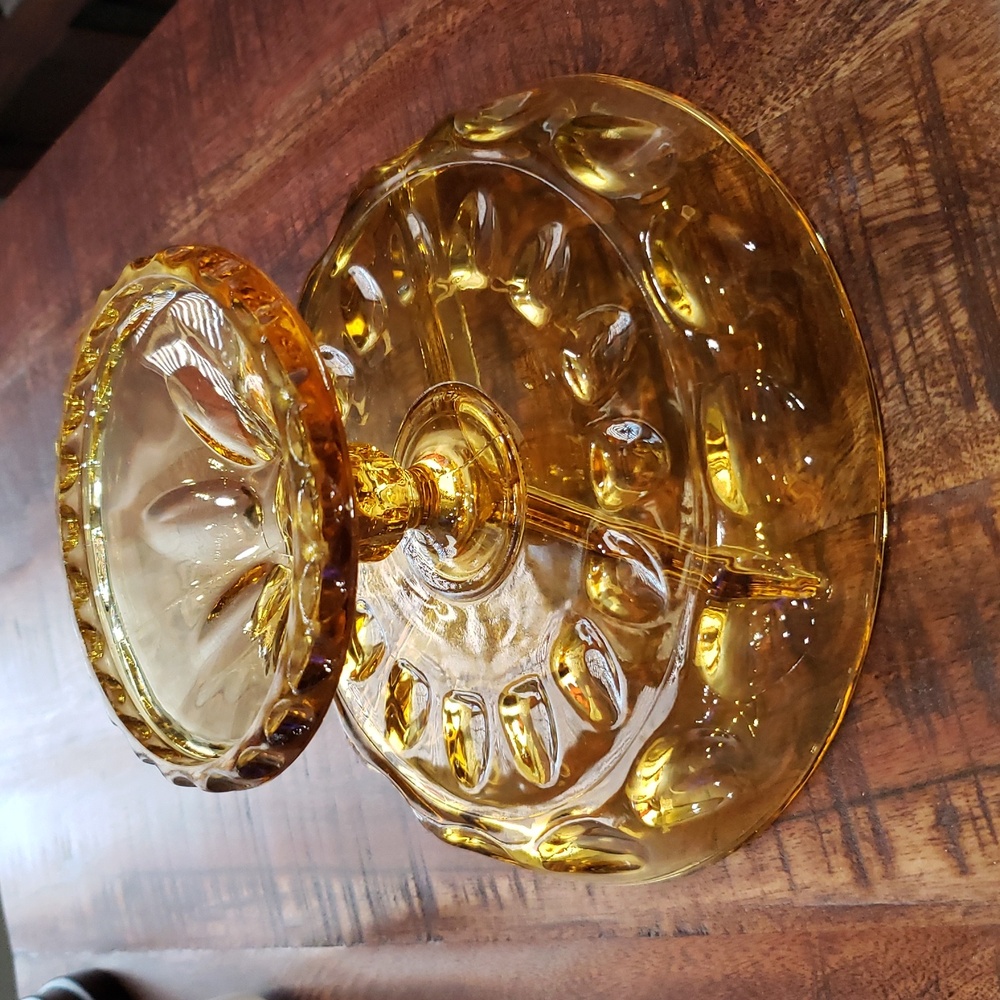 Amber Glass Tri Vintage Dish - Picture 4 of 6
